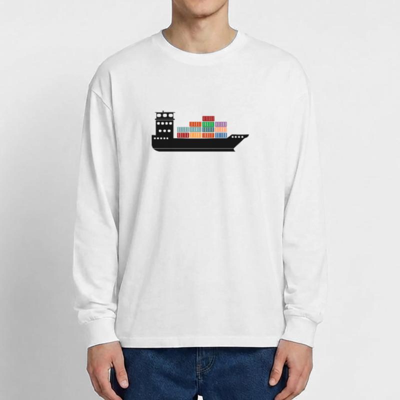 Seecontainerschiff oder Boot mit Containern Oversized Langarmshirt 