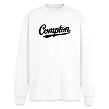 Compton Chemise Rétro Vintage Old school Rap hip hop - T-shirt manches longues oversize - blanc - Devant - AI Model Male 185 light (185cm)