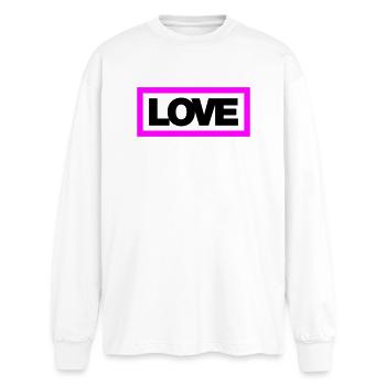 Typo LOVE Contour 2C - T-shirt manches longues oversize - blanc - Devant - AI Model Male 185 light (185cm)