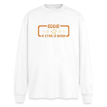 Eddie Eddie - T-shirt manches longues oversize - blanc - Devant - AI Model Male 185 light (185cm)