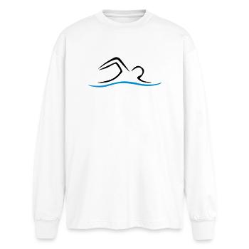 NAGE - T-shirt manches longues oversize - blanc - Devant - AI Model Male 185 light (185cm)