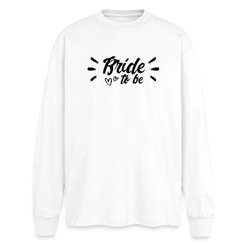La mariée sera une poule de fiançailles claquante - T-shirt manches longues oversize - blanc - Devant - AI Model Male 185 light (185cm)