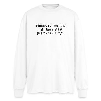 Miracles Lapins Taux de motivation - T-shirt manches longues oversize - blanc - Devant - AI Model Male 185 light (185cm)
