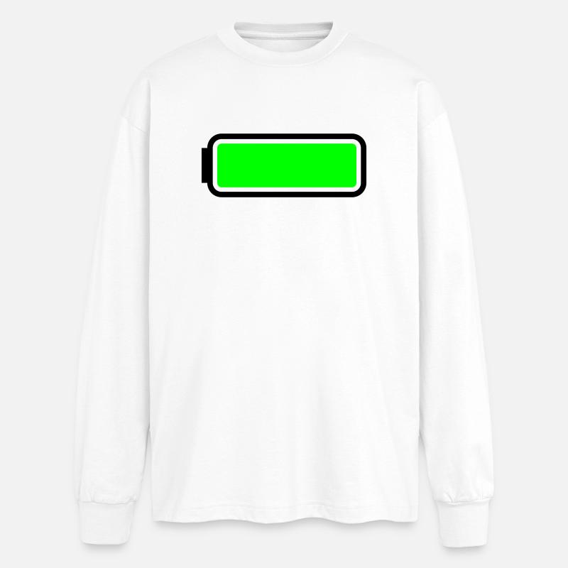 Battery full - Oversized Long Sleeve T-Shirt - white