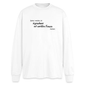Femmes nues - T-shirt manches longues oversize - blanc - Devant - AI Model Male 185 light (185cm)