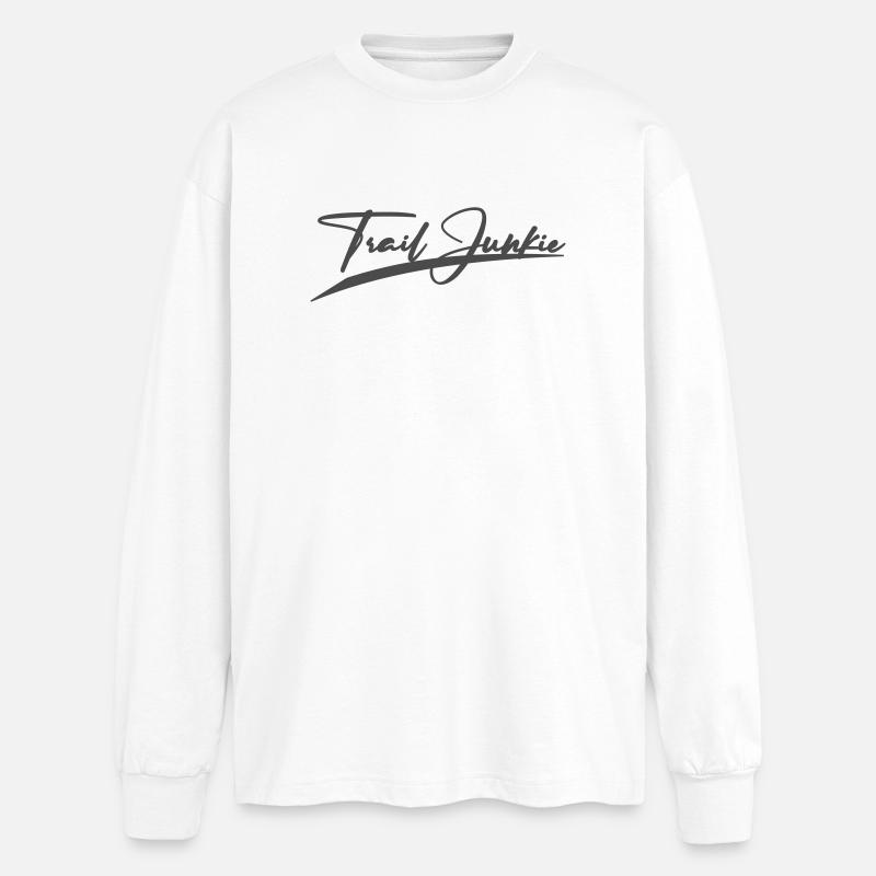 Trail Junkie - Oversized Langarmshirt - Weiß