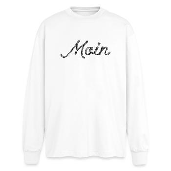 MOIN – Maritime rope design for coastal children - Oversized Long Sleeve T-Shirt - white - Front - AI Model Male 185 light (185cm)