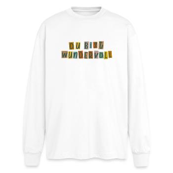 Tu es merveilleuse - T-shirt manches longues oversize - blanc - Devant - AI Model Male 185 light (185cm)