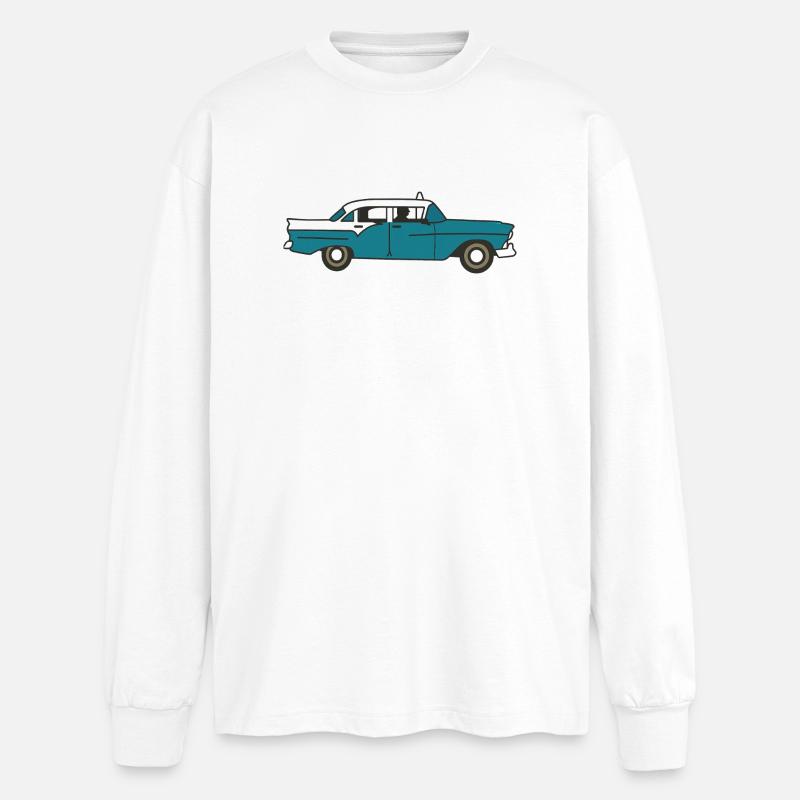 Kubanisches Oldtimer-Auto - Oversized Langarmshirt  - Weiß