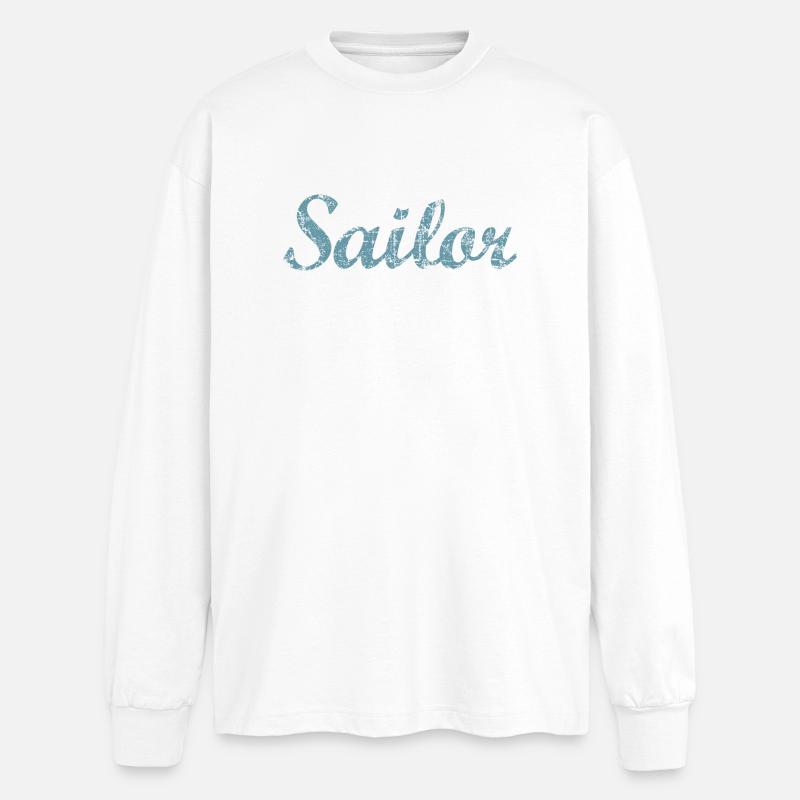 Sailor Sail Sailing - Oversized Long Sleeve T-Shirt - white
