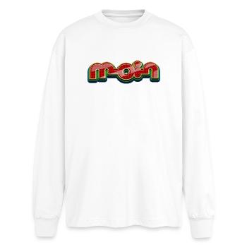 Hello - Oversized Long Sleeve T-Shirt - white - Front - AI Model Male 185 light (185cm)