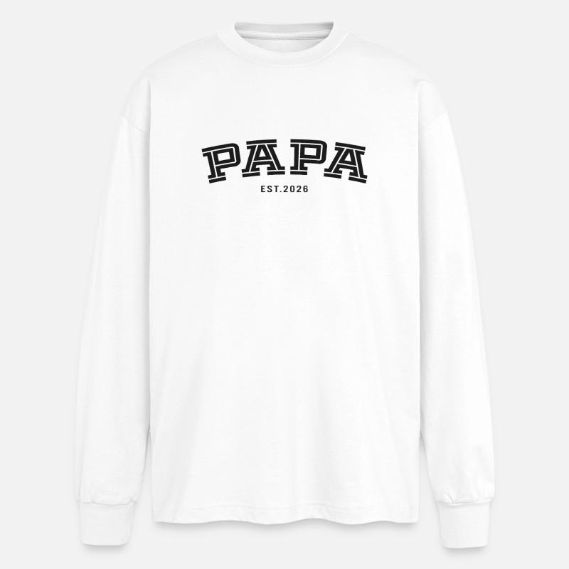 Papa Est. 2026 - Oversized Langarmshirt  - Weiß