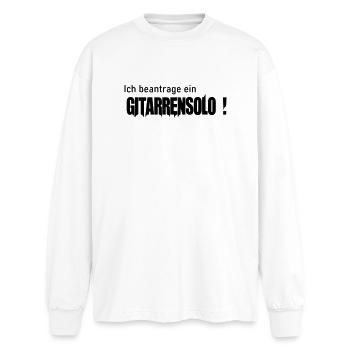 Request Guitar Solo - Oversized Long Sleeve T-Shirt - white - Front - AI Model Male 185 light (185cm)