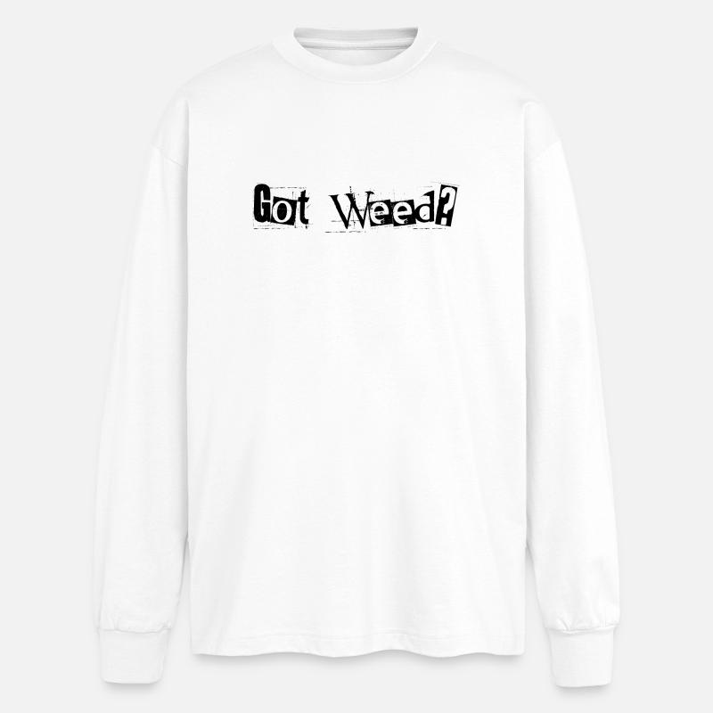 Got Weed Black by Falsches Design - Oversized Langarmshirt  - Weiß