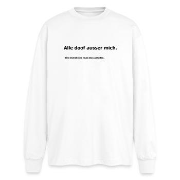Démocratie - T-shirt manches longues oversize - blanc - Devant - AI Model Male 185 light (185cm)