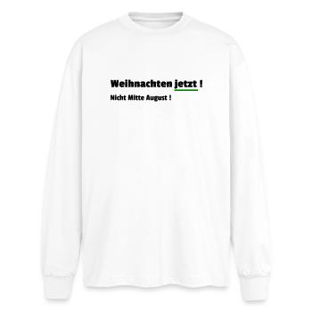 Christmas Now - Oversized Long Sleeve T-Shirt - white - Front - AI Model Male 185 light (185cm)