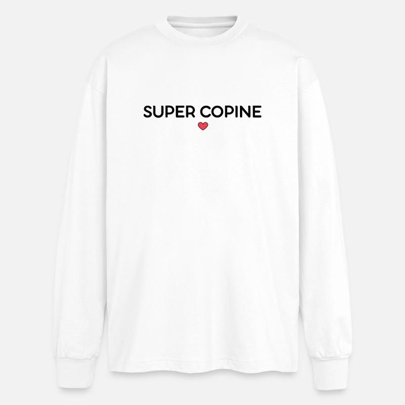 Great girlfriend - Oversized Long Sleeve T-Shirt - white