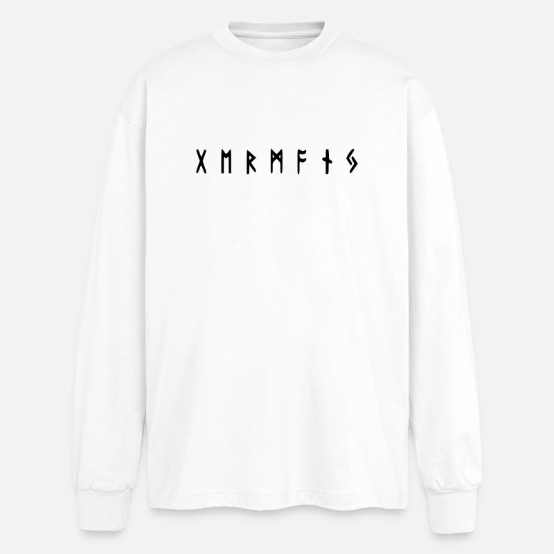 Runen 1 - Deutschland - Oversized Langarmshirt  - Weiß