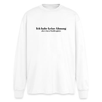 Study place - Oversized Long Sleeve T-Shirt - white - Front - AI Model Male 185 light (185cm)