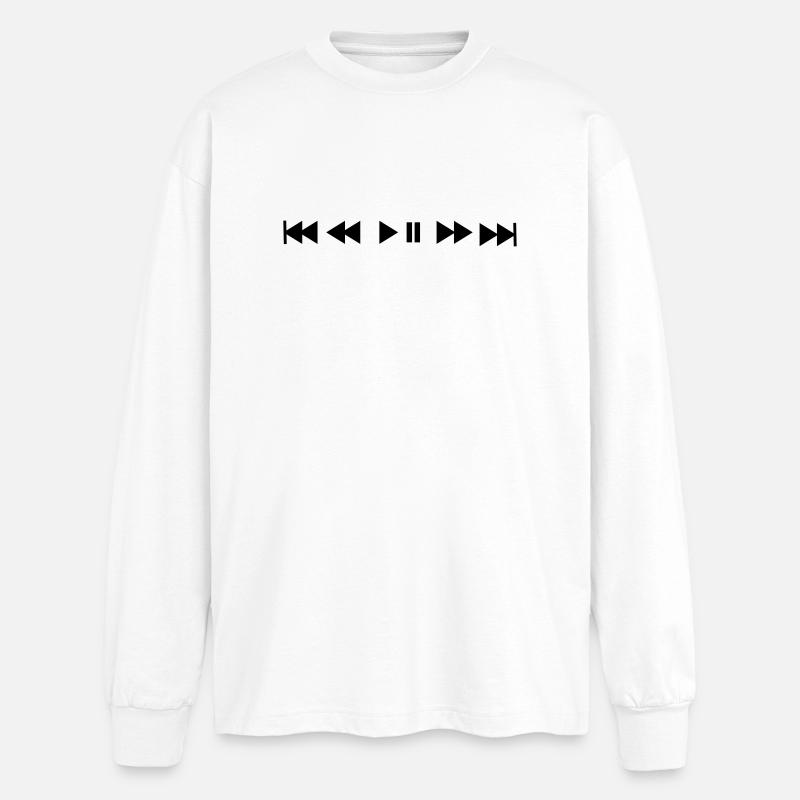 musiK Play stop skip - Oversized Langarmshirt  - Weiß