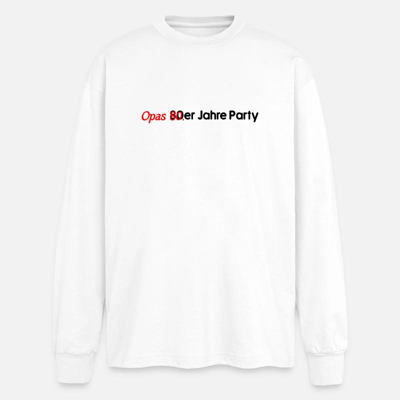 Opas 80er - Oversized Langarmshirt  - Weiß
