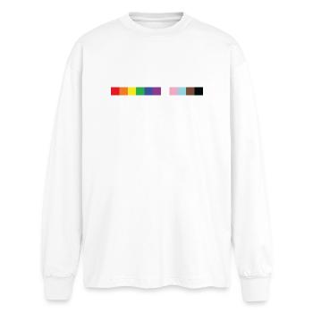 Médaille de la couleur LGBTQ - T-shirt manches longues oversize - blanc - Devant - AI Model Male 185 light (185cm)