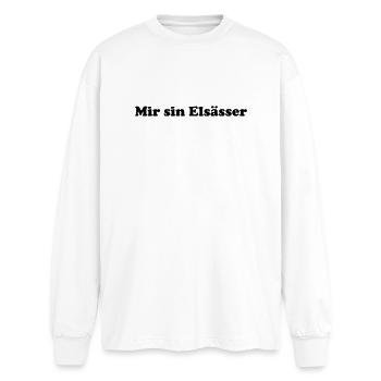 Mir_Sin_Elsasser - Oversized Long Sleeve T-Shirt - white - Front - AI Model Male 185 light (185cm)
