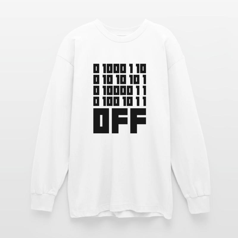Binary Code F**k OFF – Humour Nerd & Geek Code T-shirt manches longues oversize