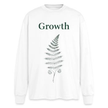 Fern Plant Growth - Oversized Long Sleeve T-Shirt - white - Front - AI Model Male 185 light (185cm)