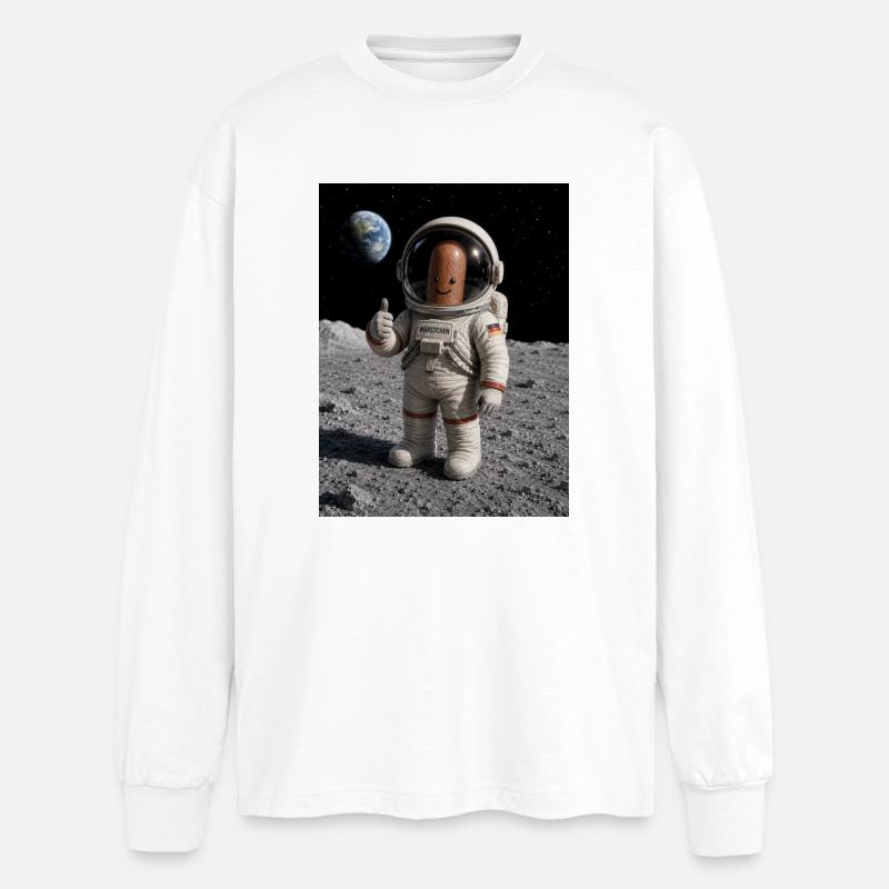 Astronaut Würstchen 1 - Oversized Langarmshirt - Weiß