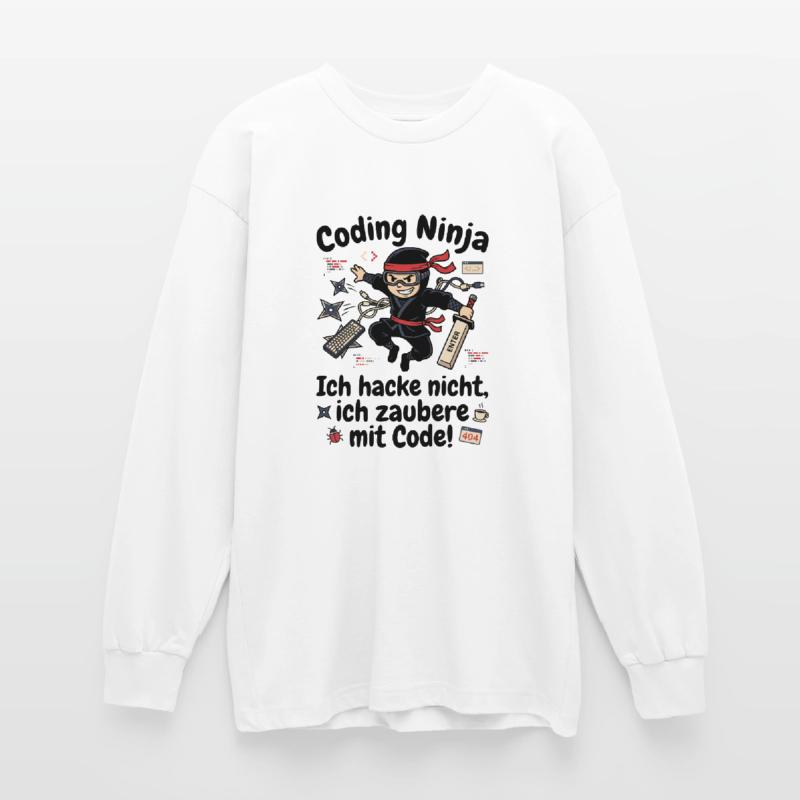 Coder Ninja Programmierer Humor Oversized Langarmshirt 