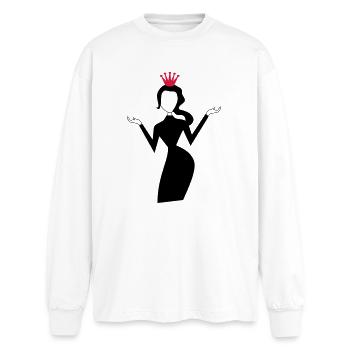 Top model - Oversized Long Sleeve T-Shirt - white - Front - AI Model Male 185 light (185cm)