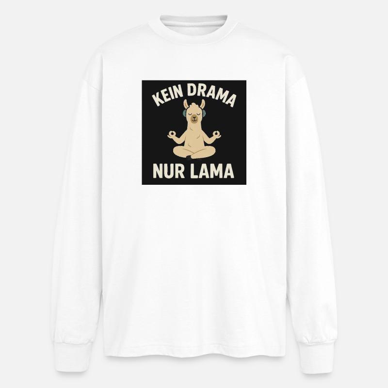 Lama - Oversized Langarmshirt  - Weiß