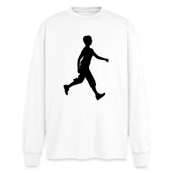 Walker Schattenfigur Logo - Oversized Langarmshirt  - Weiß - Vorne - AI Model Male 185 light (185cm)