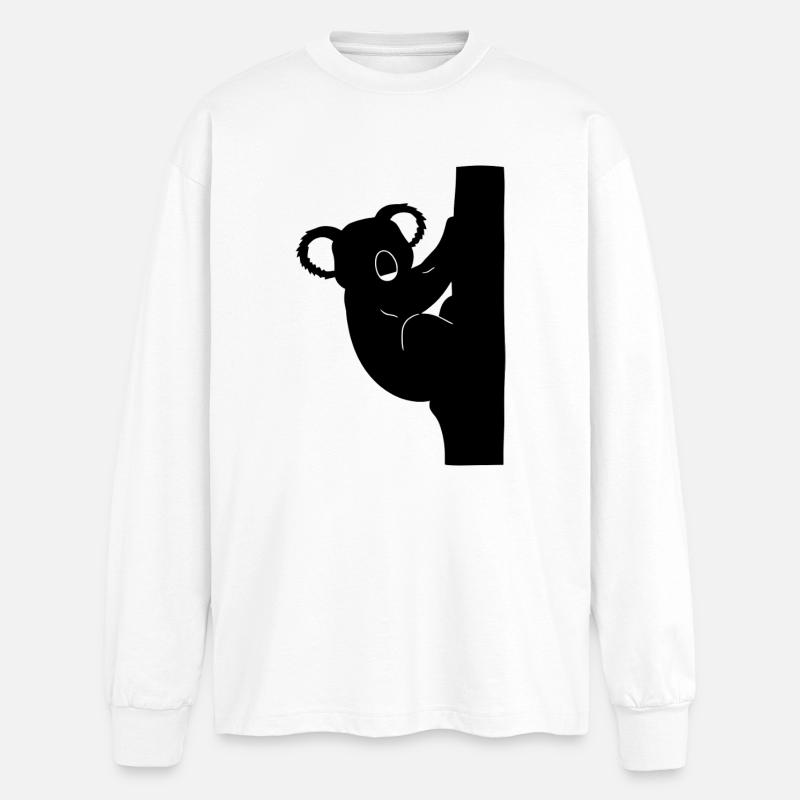 Koala Silhouette Climber - Oversized Long Sleeve T-Shirt - white
