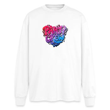 Équipe de fête - T-shirt manches longues oversize - blanc - Devant - AI Model Male 185 light (185cm)