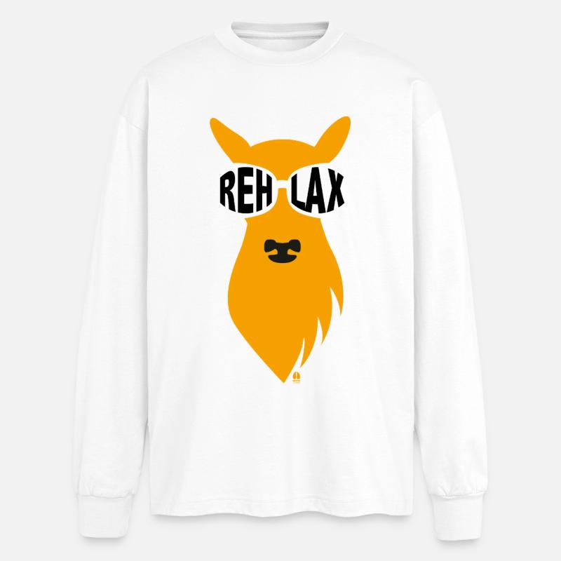 Reh-Mama mit Sonnenbrille - sonnengelb - Oversized Langarmshirt  - Weiß