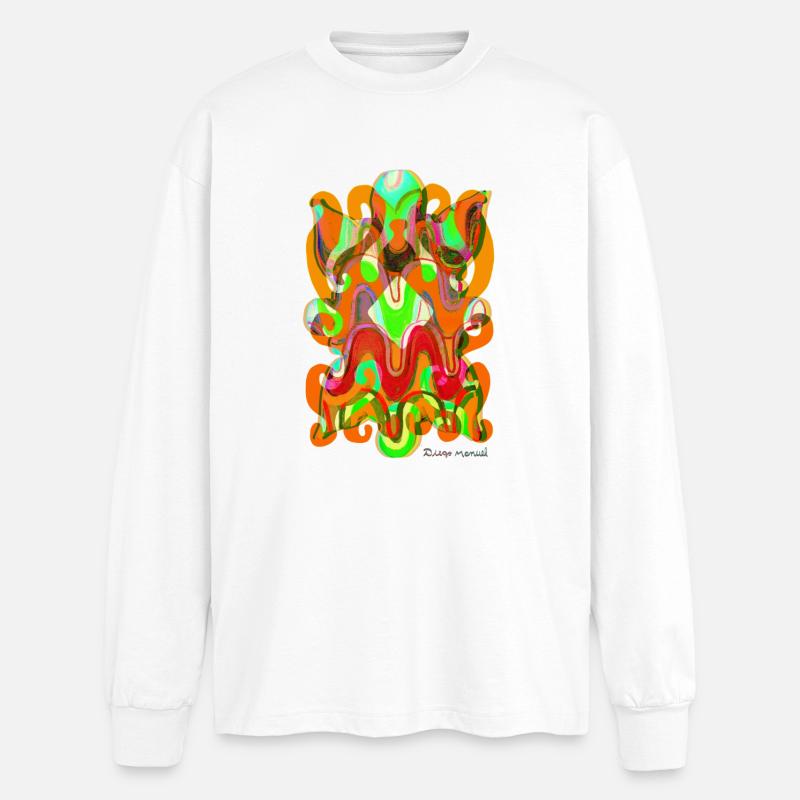 formen-wandteppich-2023-2_-7- - Oversized Langarmshirt  - Weiß