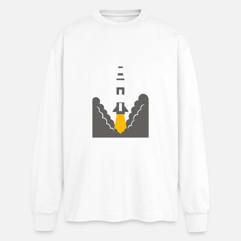Rocket launch - Oversized Long Sleeve T-Shirt - white