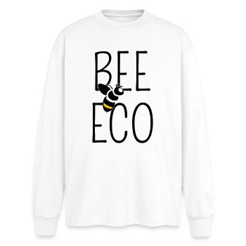 Abeille Engagée Transition Bio - T-shirt manches longues oversize - blanc - Devant - AI Model Male 185 light (185cm)