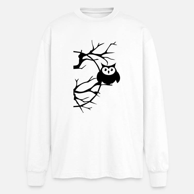 Chouette - T-shirt manches longues oversize - blanc