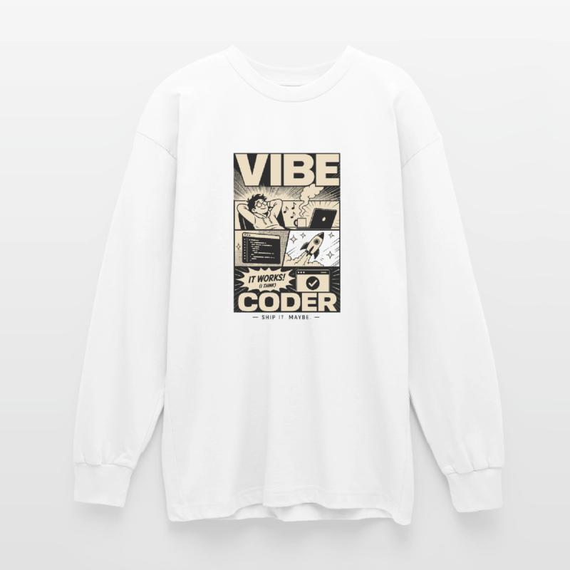 Vibe Coder Programmer Humor Oversized Langarmshirt 