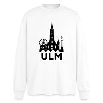 Ulm Silhouette - Oversized Long Sleeve T-Shirt - white - Front - AI Model Male 185 light (185cm)