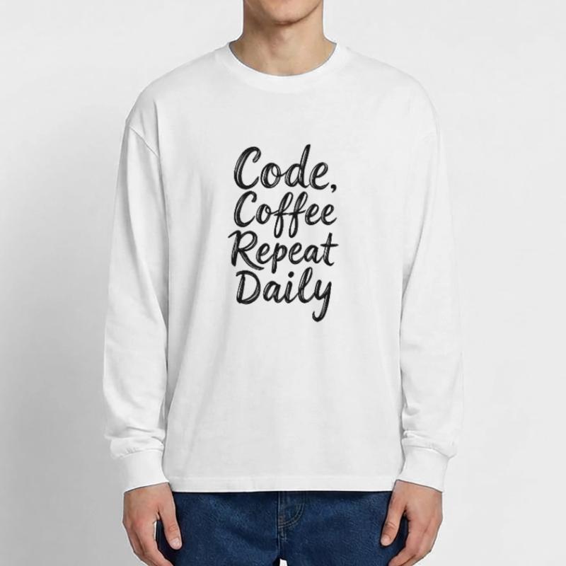 Code Sleep Debug Repeat Programmer Shirt T-shirt manches longues oversize