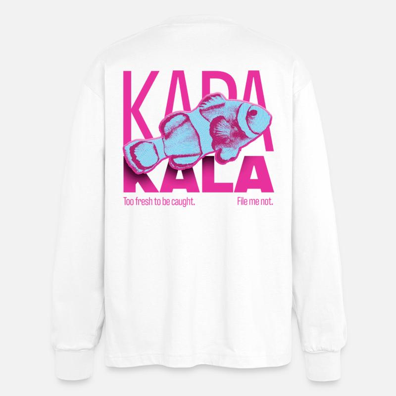 Vollständige Kunst KapaKala Fischdesign - Oversized Langarmshirt - Weiß