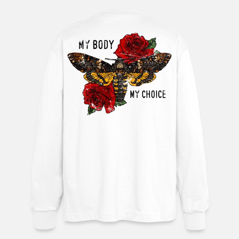 Tarantula Schmetterling mit Rosen - Oversized Langarmshirt  - Weiß
