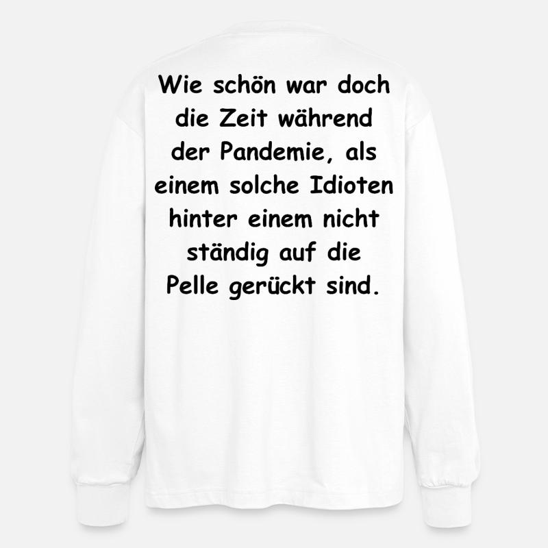 Abstand bitte! - Oversized Langarmshirt  - Weiß