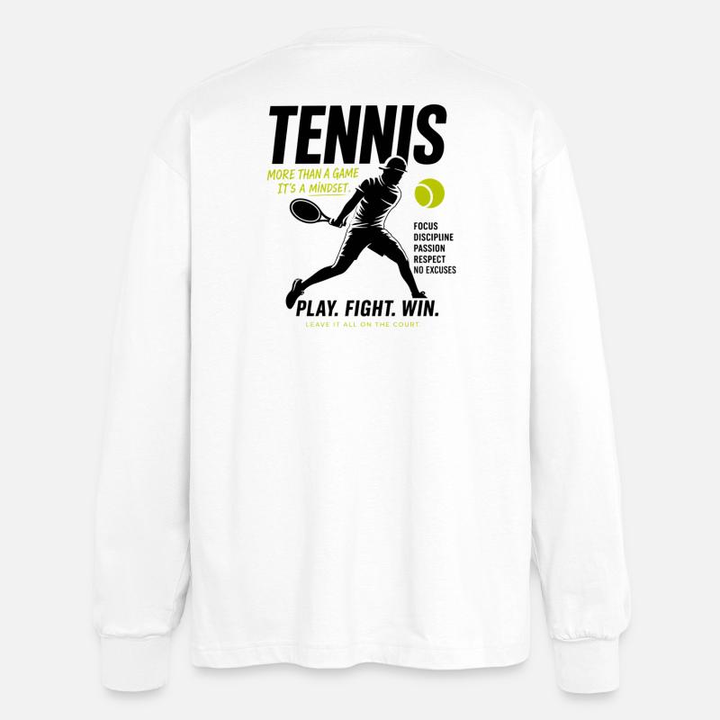 Tennis Mindset - Oversized Langarmshirt  - Weiß