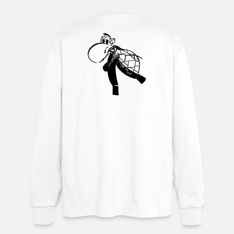 Caution Turtle - Oversized Langarmshirt  - Weiß