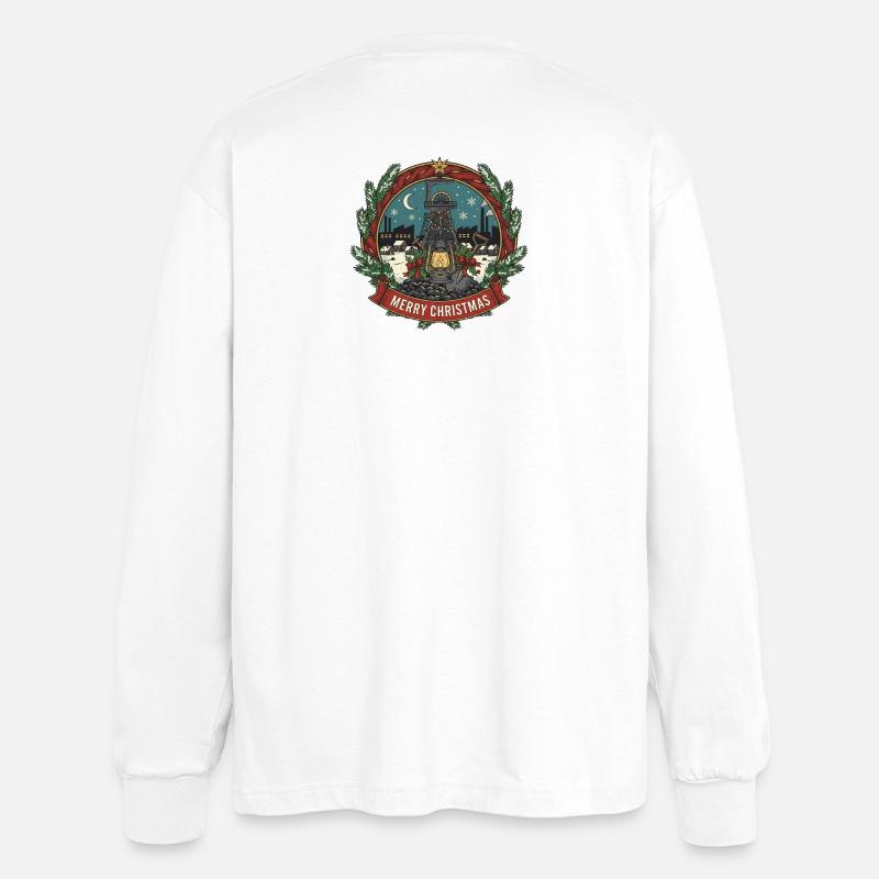 Laternenschimmer Winterwunderland - Oversized Langarmshirt - Weiß